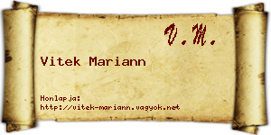 Vitek Mariann névjegykártya